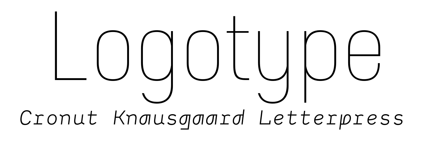 Logo font pair Neusa Next Pro Condensed Thin + Monofontis Light Italic