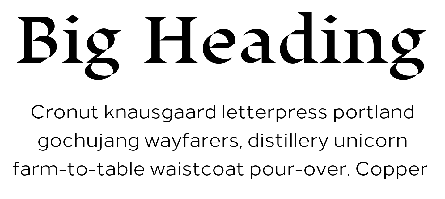 Contrast font pair Displace Serif Semi Bold + Loew Next Regular