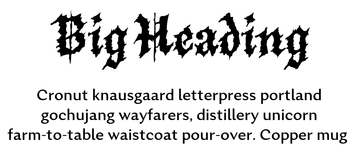 Contrast font pair Lisboa Narrow Bold + Excentra Pro Medium