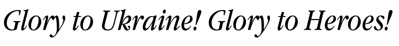Sample of blocked russian font ITC Garamond Narrow Italic