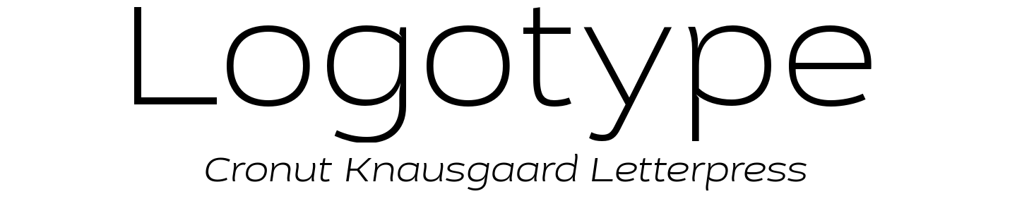 Logo font pair Cedra 4F Wide UltraLight + Cedra 4F Wide Light Italic