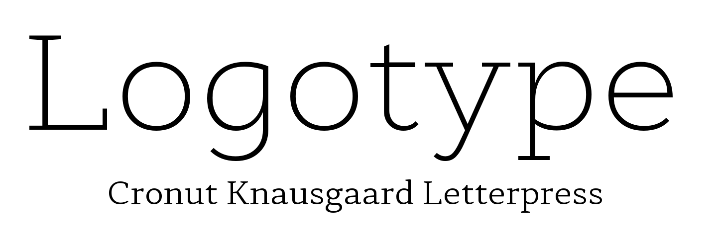 Logo font pair Cyntho Next Slab Extra Light + Skema Pro Text Light